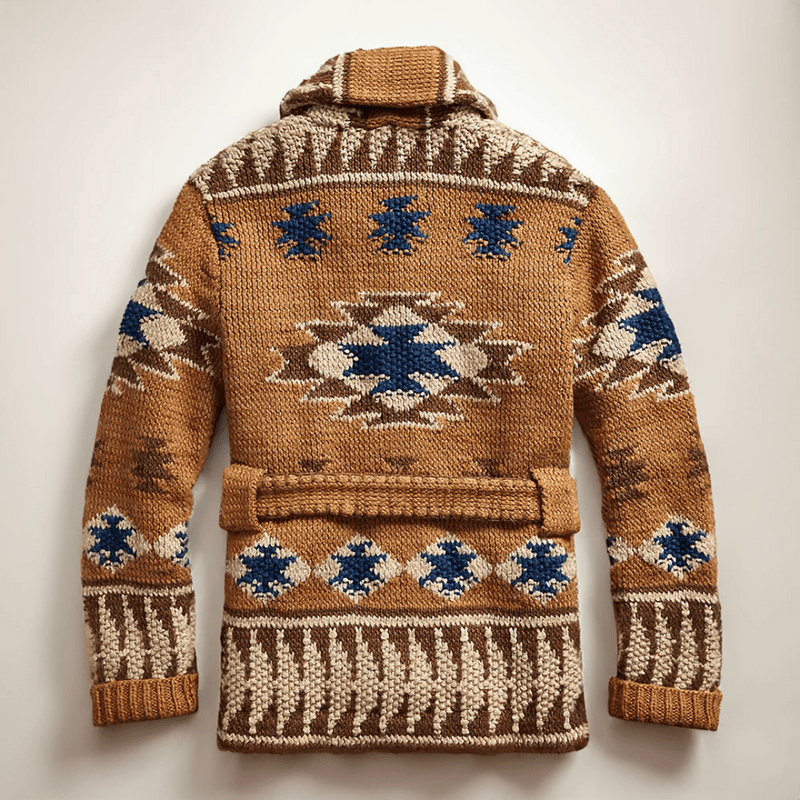 Arman Cardigan Homme – Gilet Jacquard en Maille Douce & Style Classique de l’Ouest Américain