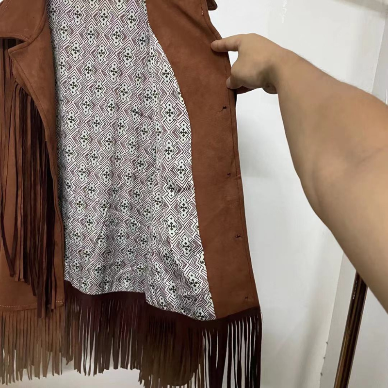 Dames Suède Jack met Franjedetails