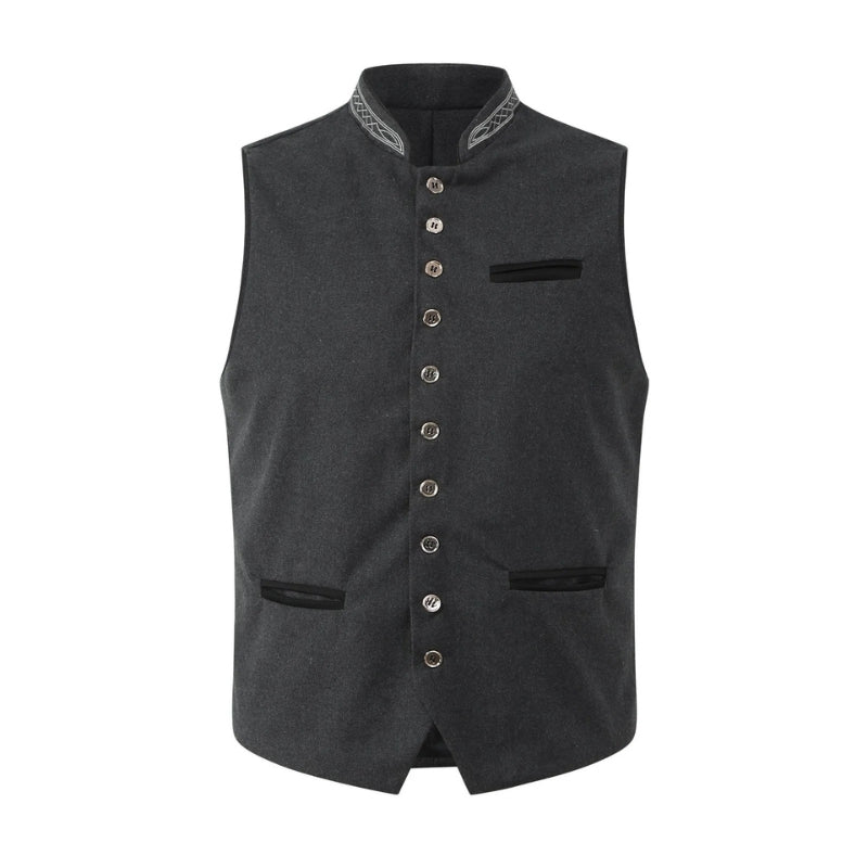 James – Gilet classique avec poches avant et fermeture à boutons décorative