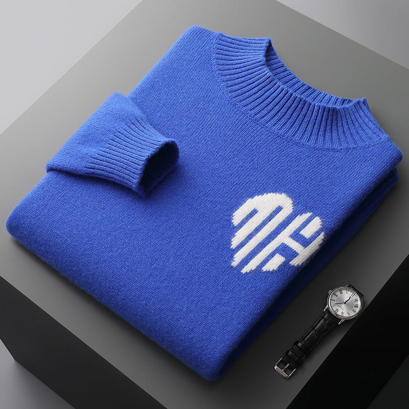 Heren Fijngebreide Wolmix Pullover