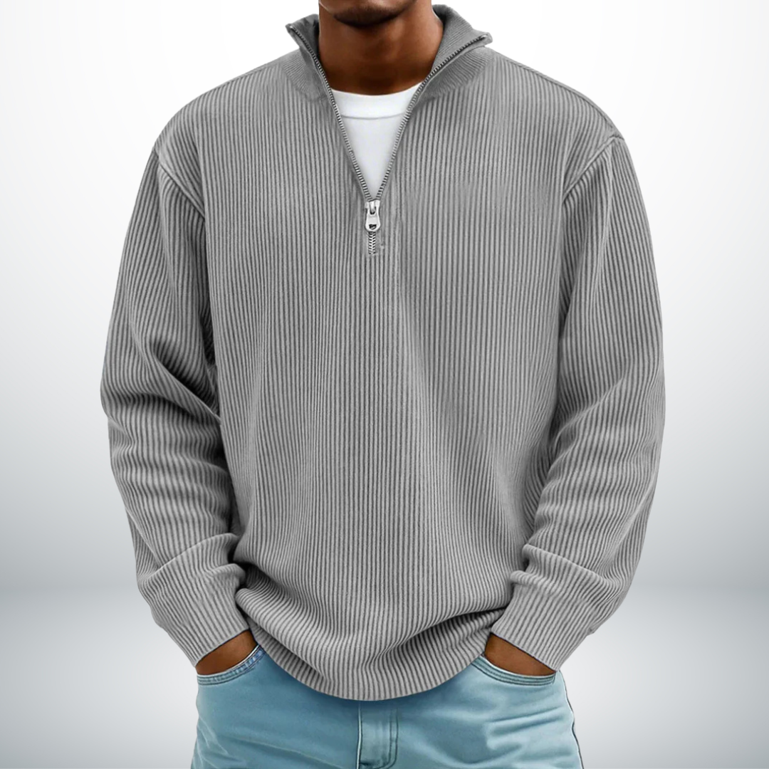 Ethan | Cozy Ribbed Half-Zip Sweater