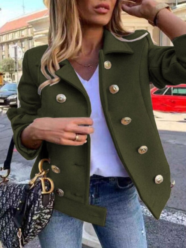 Avencea - Elegant Designer Jacket with Golden Buttons and Double-Breasted Design