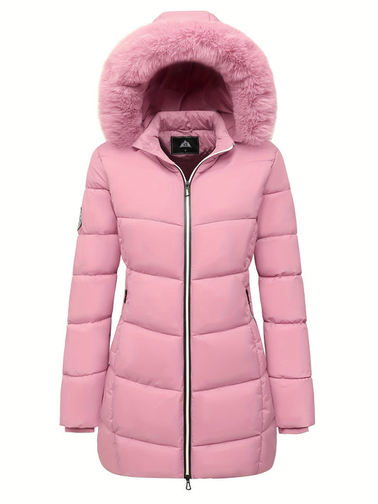 Manteau Matelassé d’Hiver avec Capuche et Poches pour Femme | Idéal pour les Saisons Froides