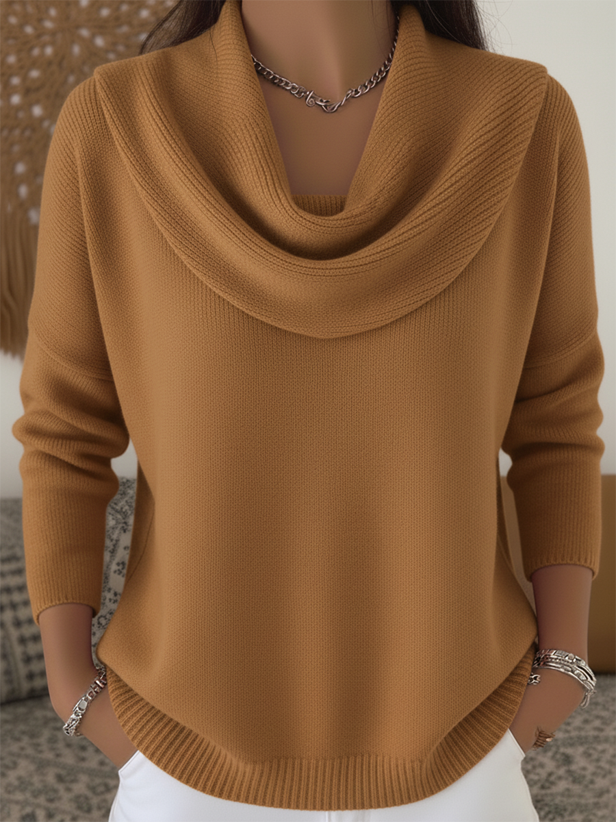 Carolia - Pulover Elegant Cu Guler Tip Glugă