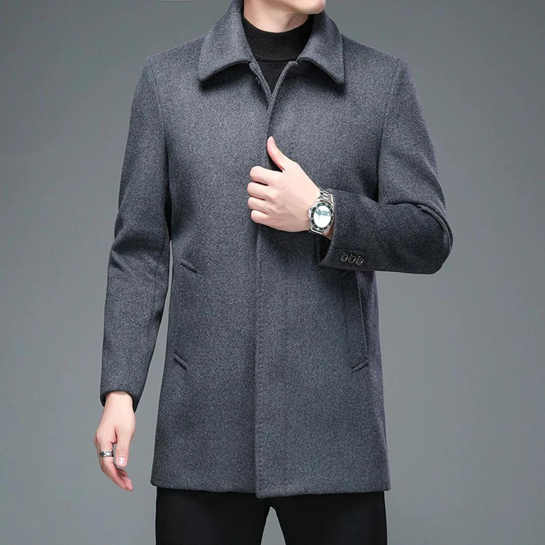 Victor - Manteau d'hiver avec fermeture à boutons et col montant