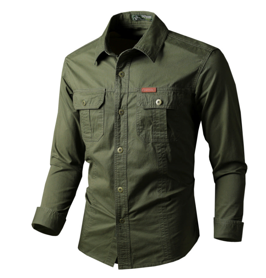 Chemise Cargo à Manches Longues Premium pour Homme – Vêtement de Travail Décontracté à Coupe Ample