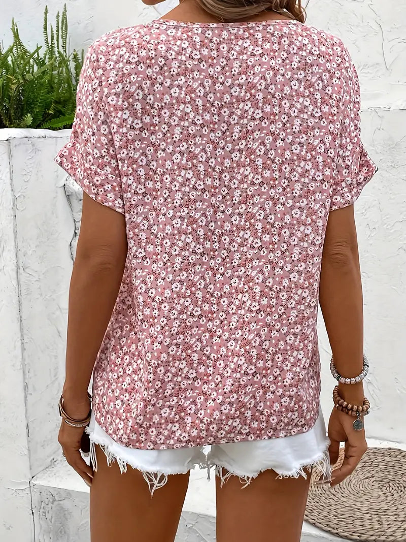 Mia I Flower Button-Up Blouse