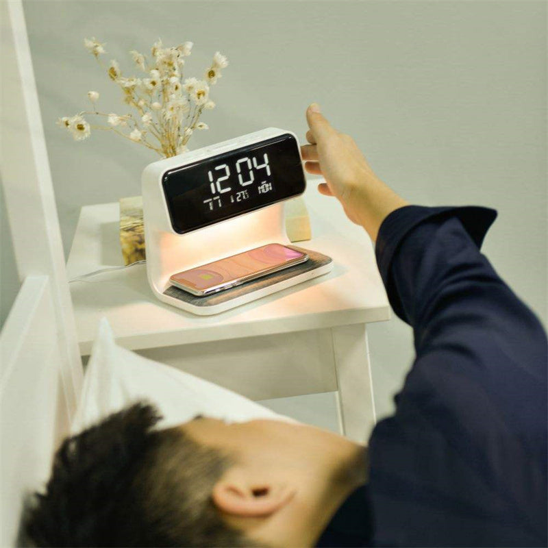 Multifunction Alarm Clock | Wireless Charger Night Lamp