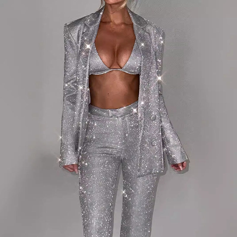 Costume femme paillettes - ensemble élégant - occasions spéciales