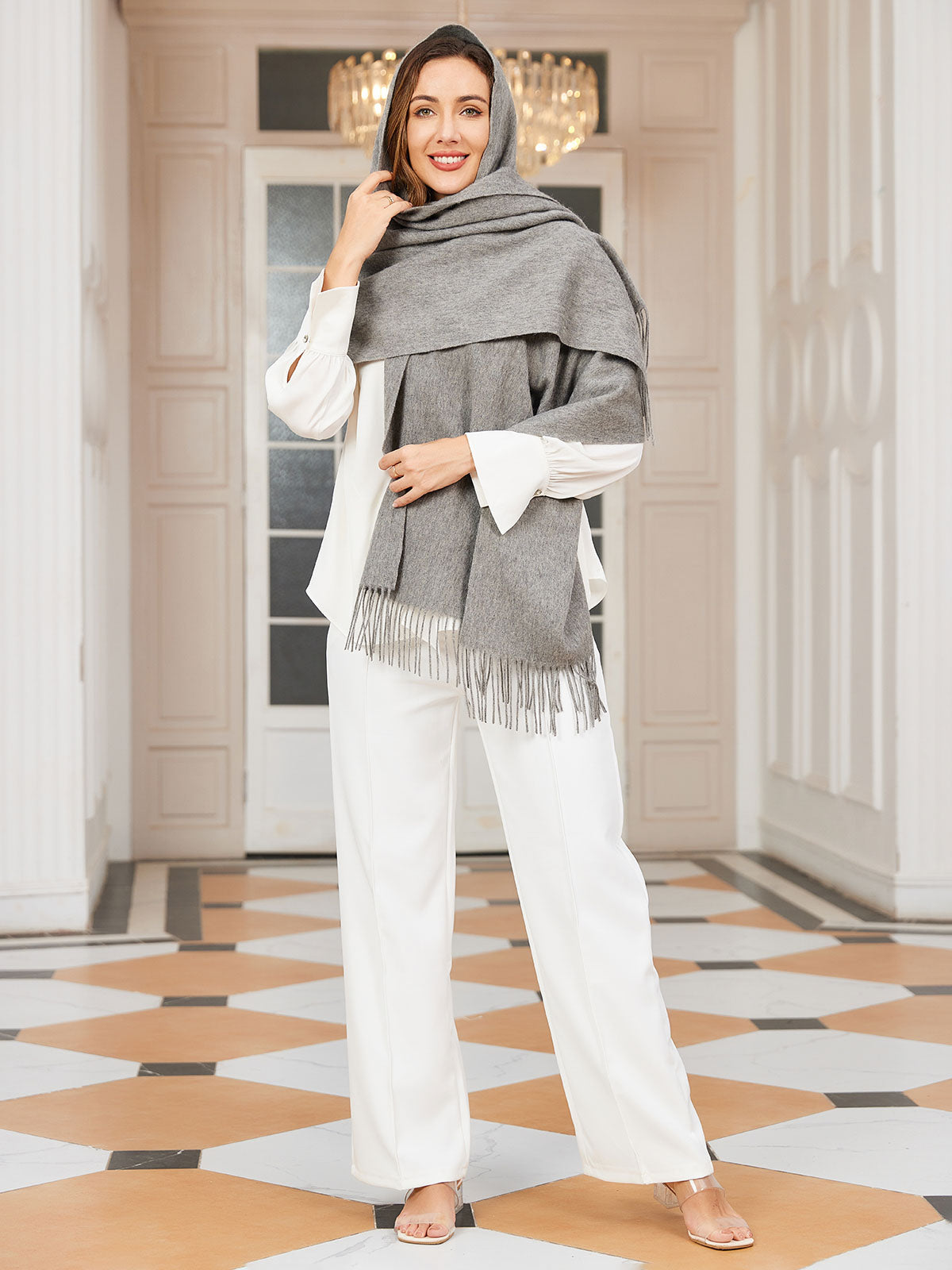 Écharpe Hiver à Franges pour Femme | Idéale pour la Saison Froide