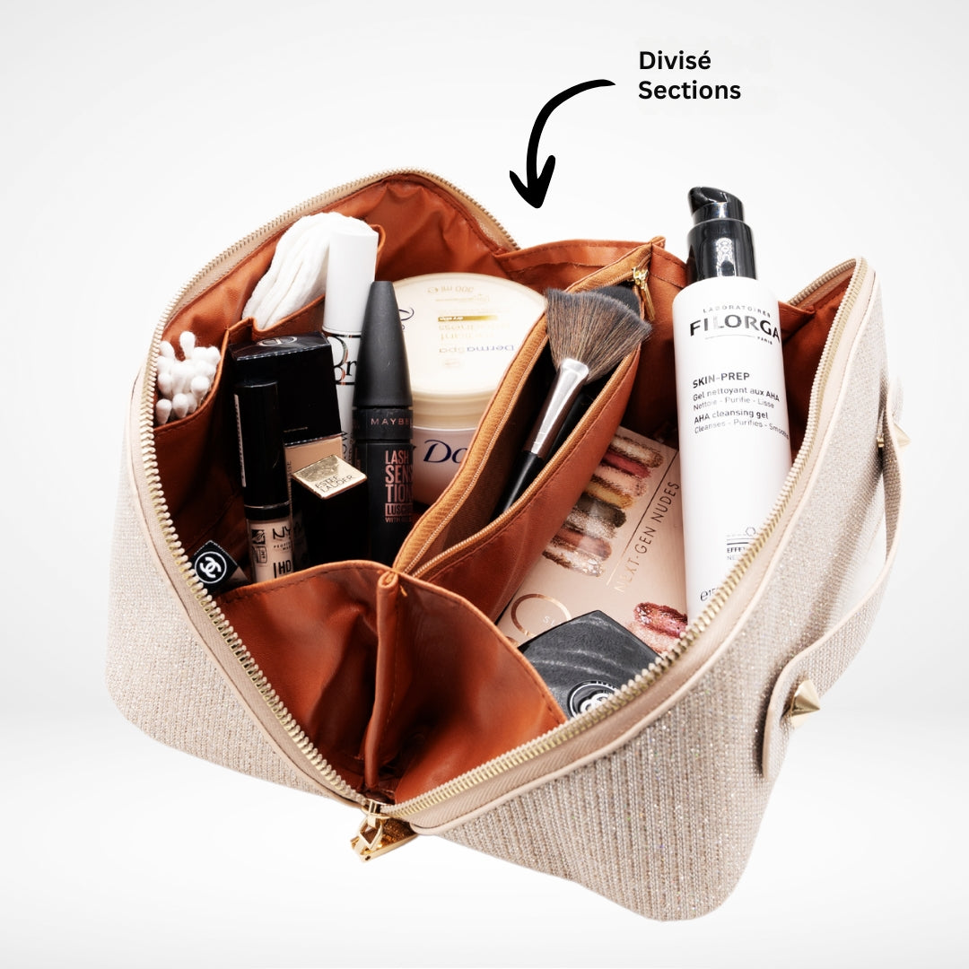 Ella - Trousse de Maquillage Elégante et Compacte Avec Plusieurs Poches d'Organisation