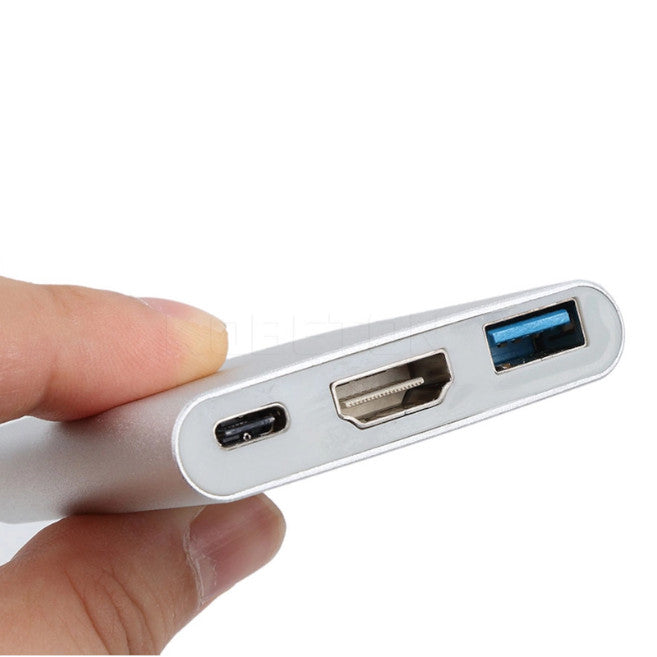 3 In 1 Usb C Hub Male To Female 3.1 Type Hdmi 3.0 Charging Adapter For Macbook Air 12 Converter