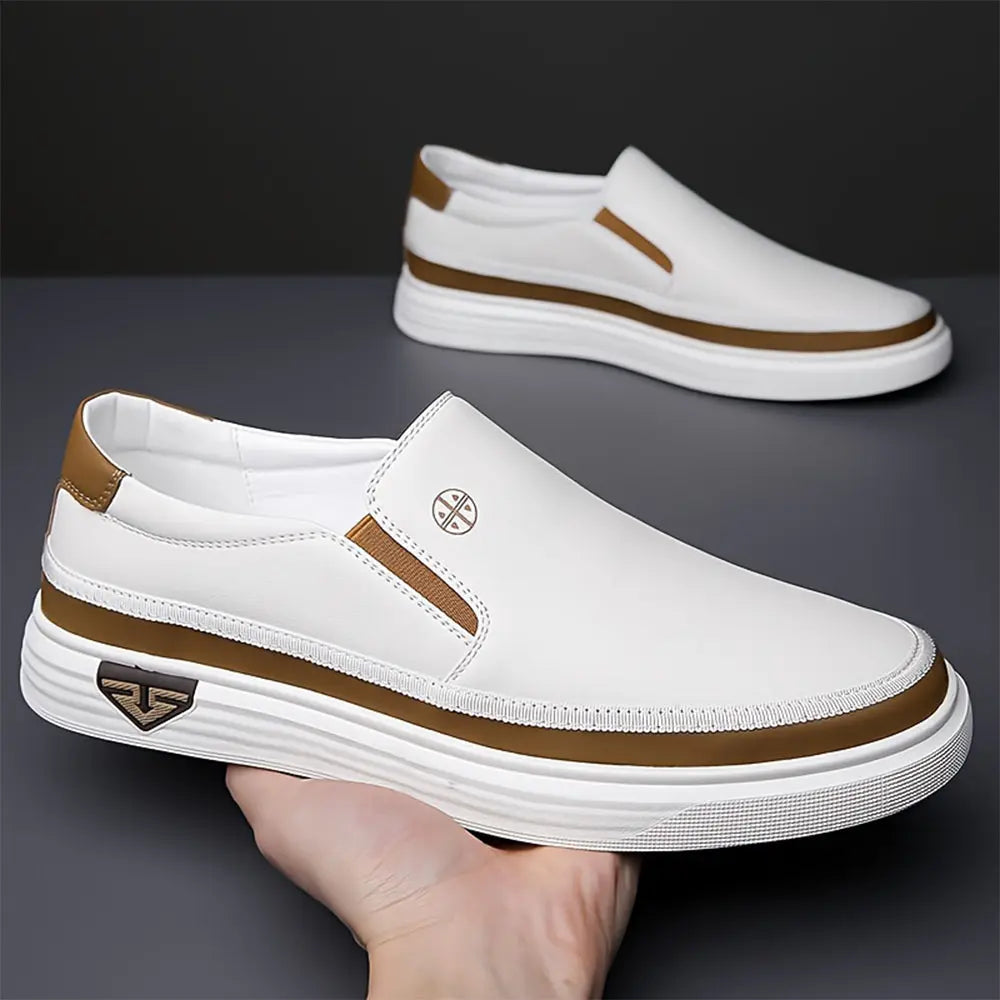 Jackson | Men’s Slip-On Loafers – White Casual Leather Sneakers TARHUS  Men Shoes