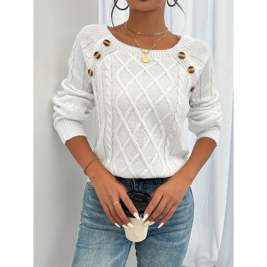 Ella Cable Knit Sweater – Warme Damestrui met Tijdloze Herfstlook