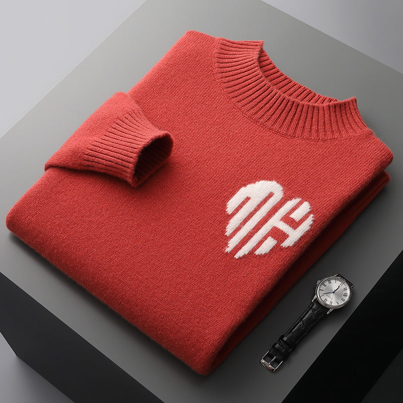 Heren Fijngebreide Wolmix Pullover