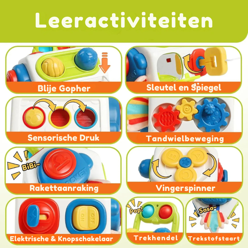 CuriousCube – Montessori Sensorische Activiteitenkubus voor Kinderen