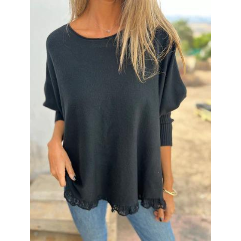 Elegante Kant Sweater met Ronde Hals