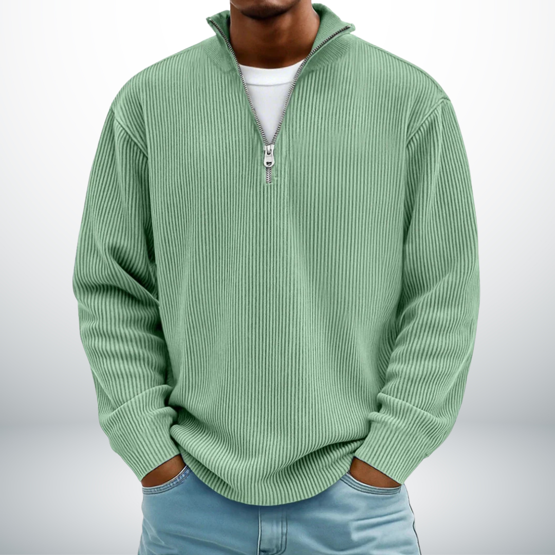 Ethan | Cozy Ribbed Half-Zip Sweater