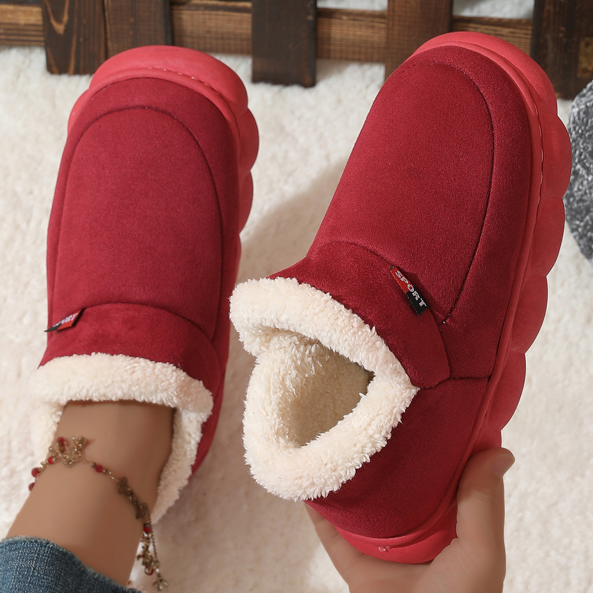 Dames Wintersneakers met Teddyvoering en Plateauzool