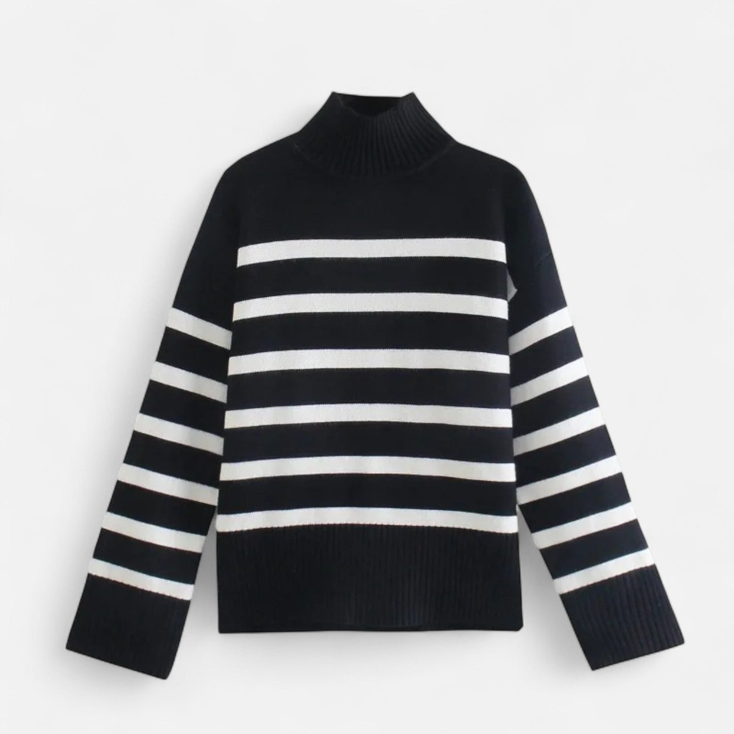 Femurea | Women’s Striped Turtleneck Sweater – Knitwear