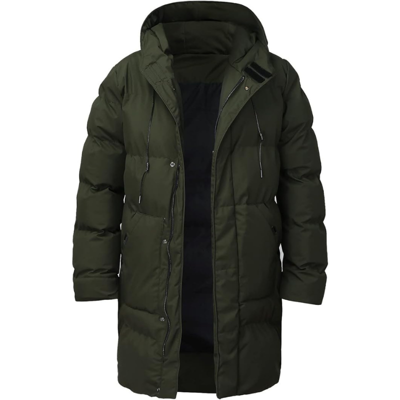 Lange Heren Pufferjas met Capuchon