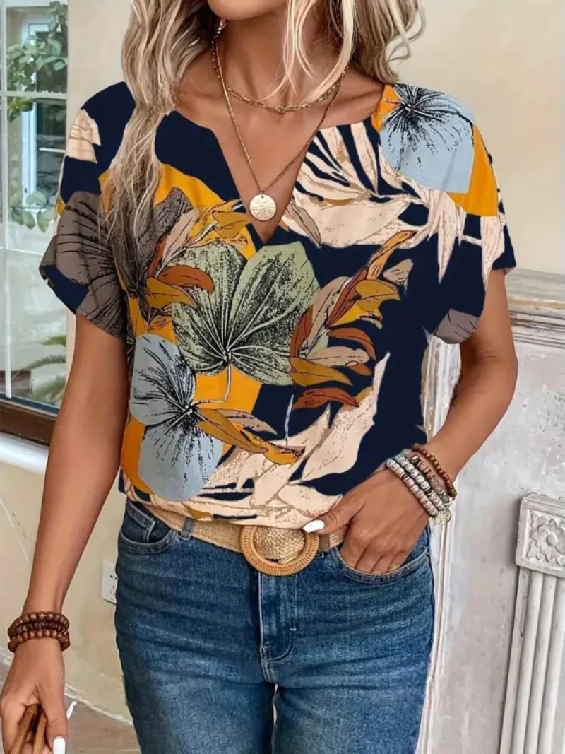 Mia I Flower Button-Up Blouse