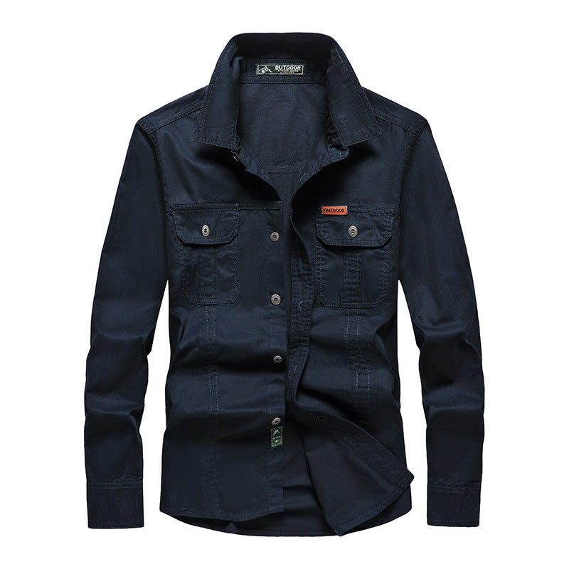 Chemise Cargo à Manches Longues Premium pour Homme – Vêtement de Travail Décontracté à Coupe Ample