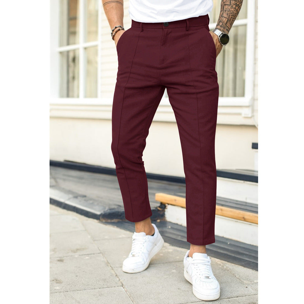 Caleb – Pantalon Ajusté Poches Avant avec Fermeture à Boutons