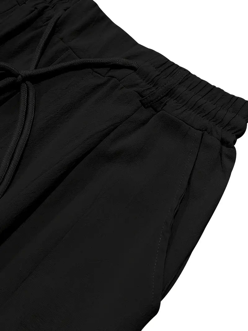Manzo | Luftige Leinenhose mit Bindegürtel