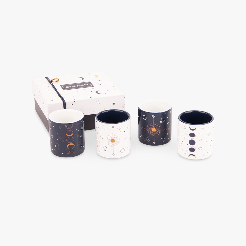 4 Copos de café luas 90ml BRIGHT SKY - Gato Preto
