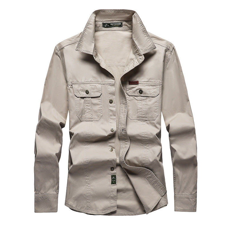 Chemise Cargo à Manches Longues Premium pour Homme – Vêtement de Travail Décontracté à Coupe Ample