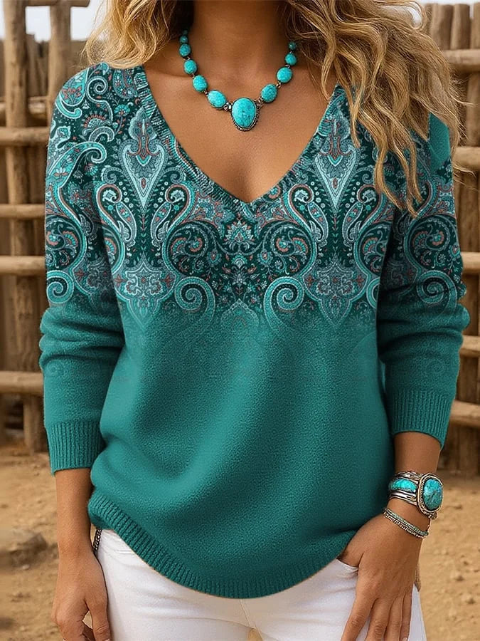 Gwenaliora™ - Pull Bohème Chic à Col V
