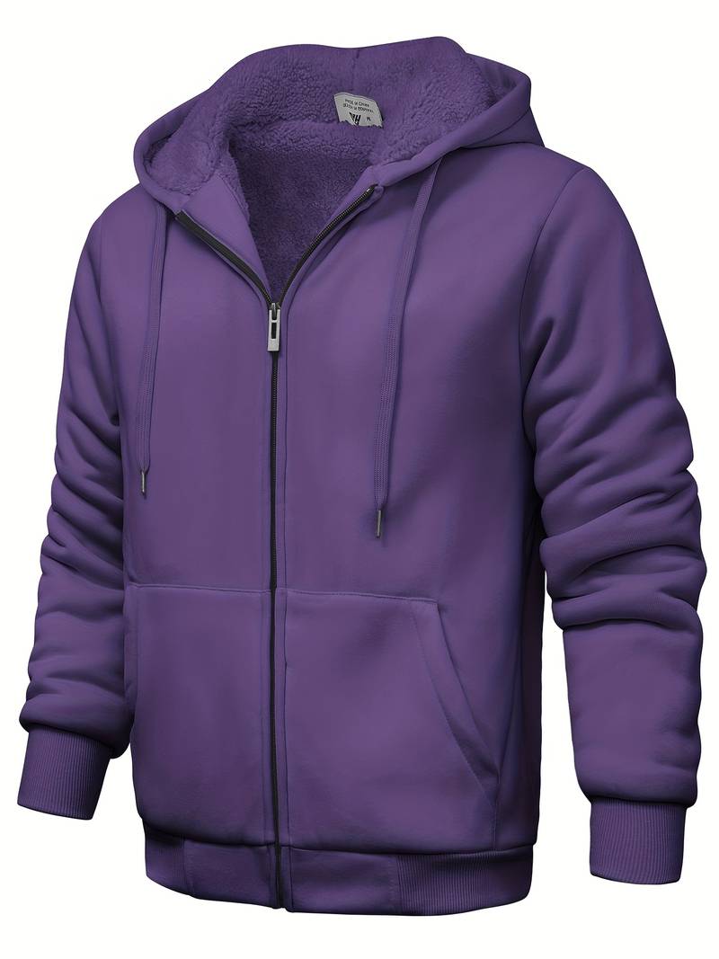 Sweat À Capuche Uni Avec Fermeture Zippée Pour Homme | Idéal Pour Un Usage Quotidien