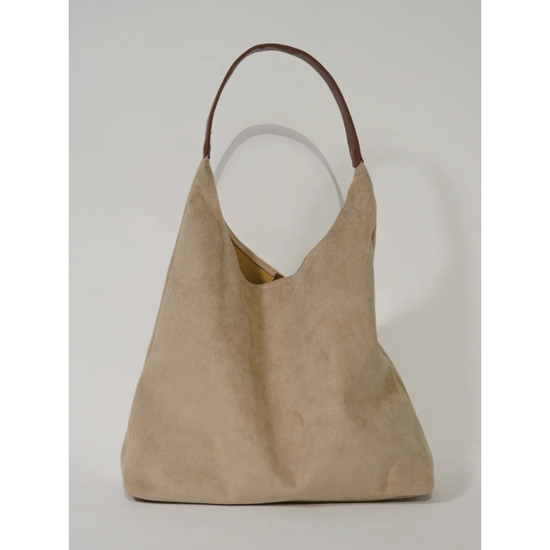 Grote Suède Hobo Schoudertas voor Dames