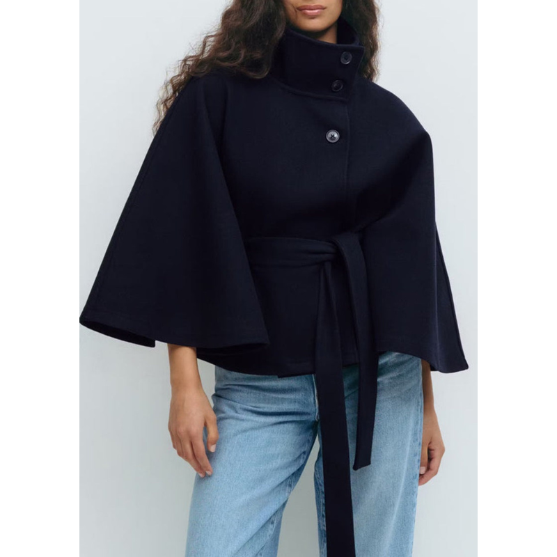 Modieuze Wollen Jas Dames – Elegant met Staande Kraag
