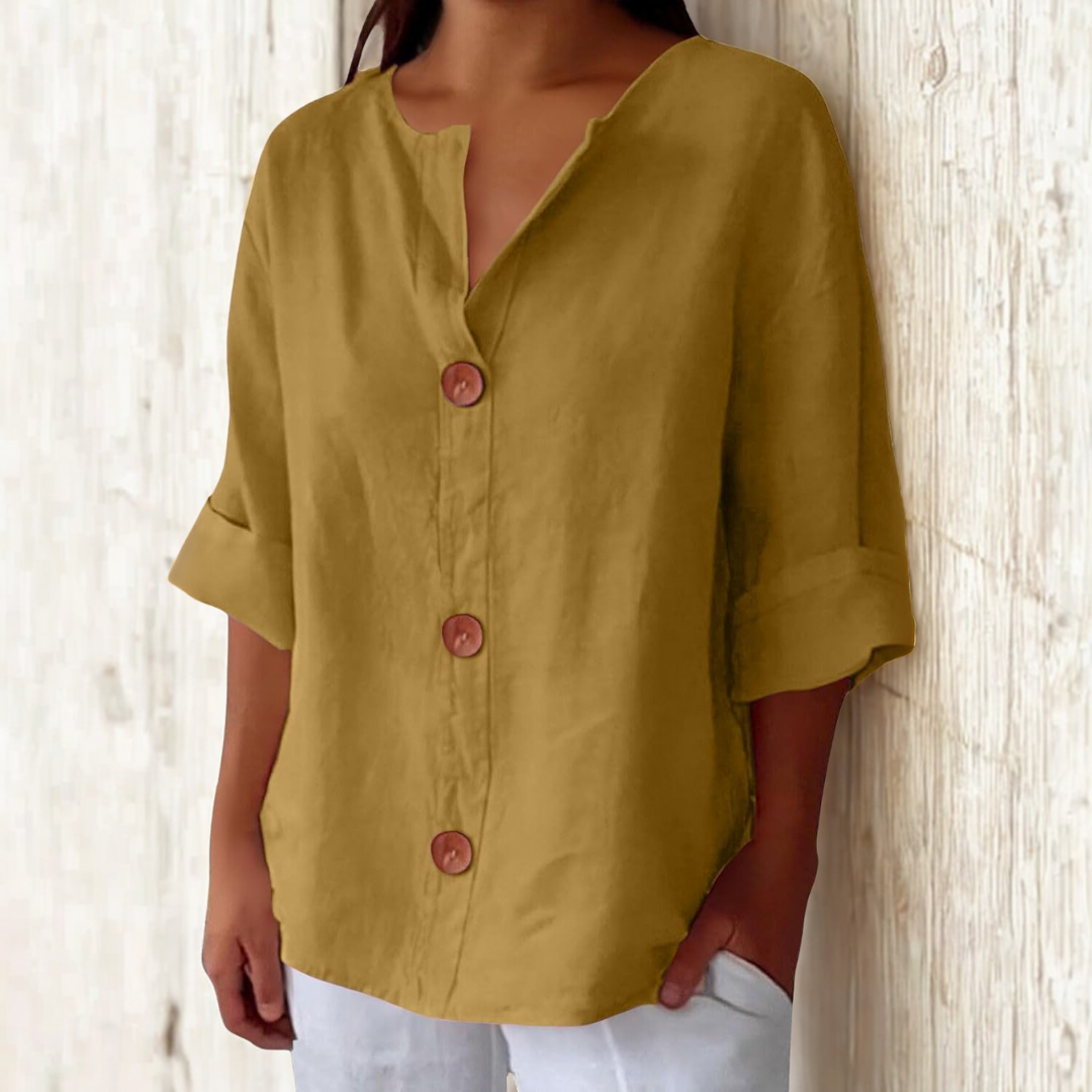 Linen Blouse Women Linen Casual, Lightweight, Breathable