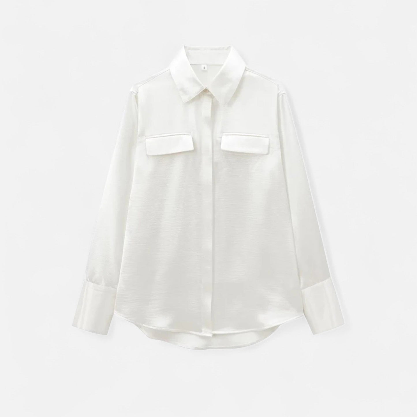 Femurea | Women’s Satin Blouse – Long Sleeve Button-Up