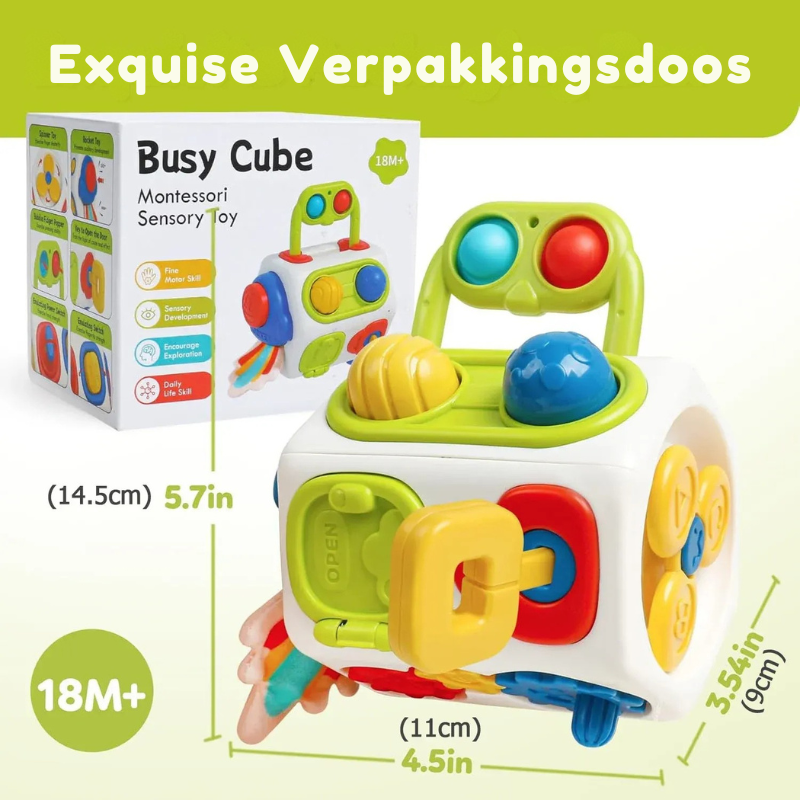 CuriousCube – Montessori Sensorische Activiteitenkubus voor Kinderen