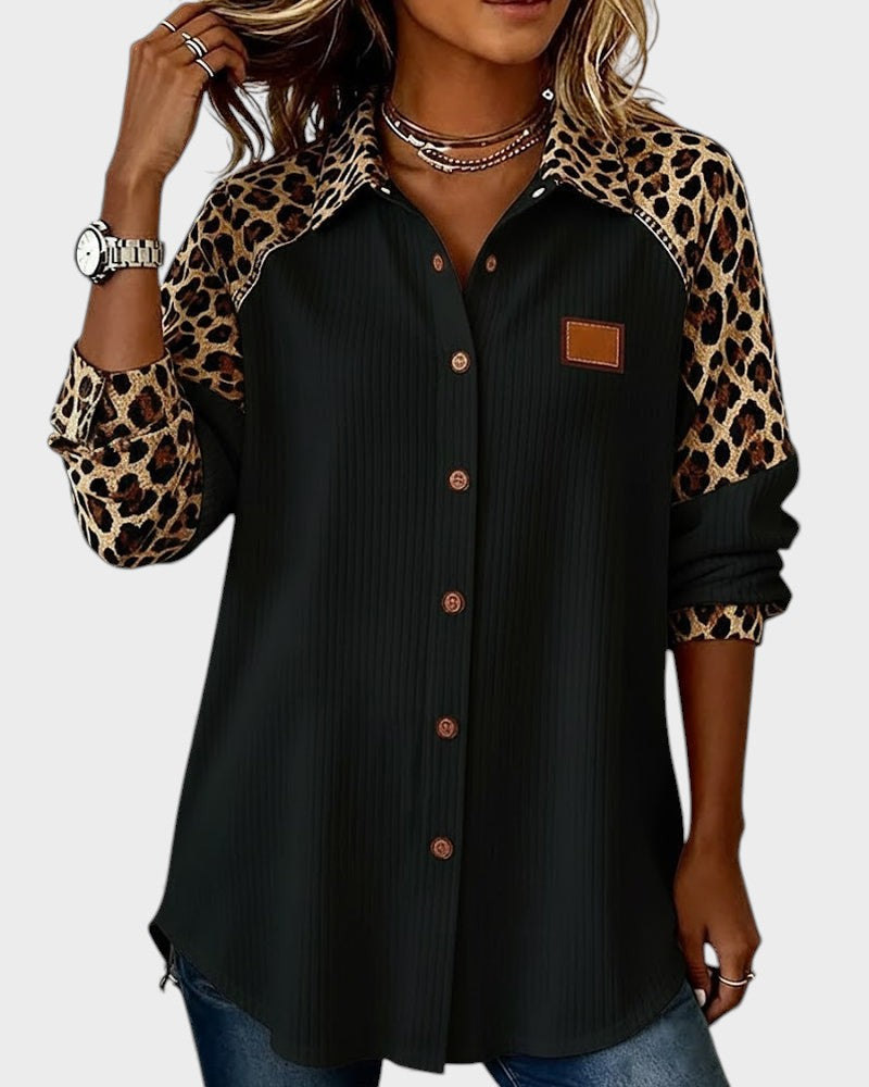 Mireia | Camisa de botones con estampado leopardo