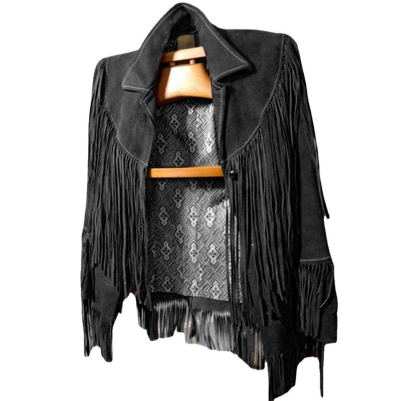 Dames Suède Jack met Franjedetails