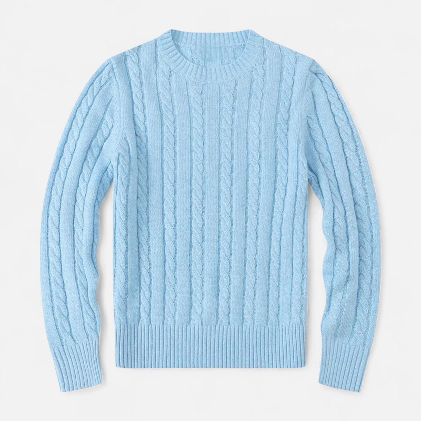 Men's knitted cotton sweater - timeless round neck with modern elegance