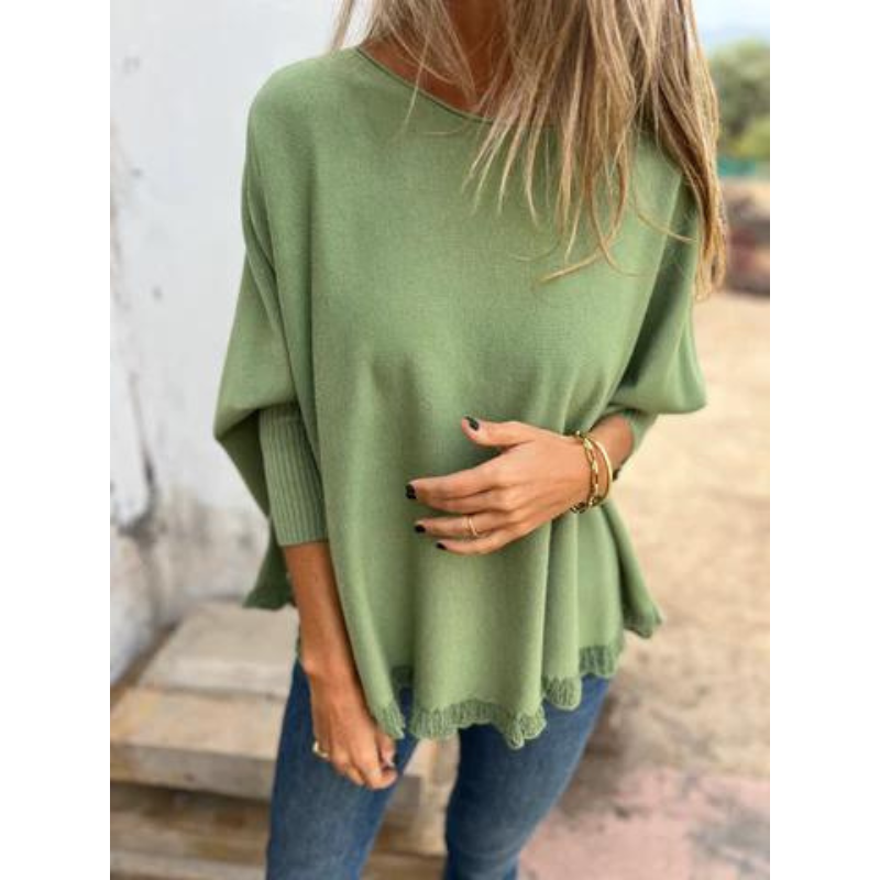 Elegante Kant Sweater met Ronde Hals