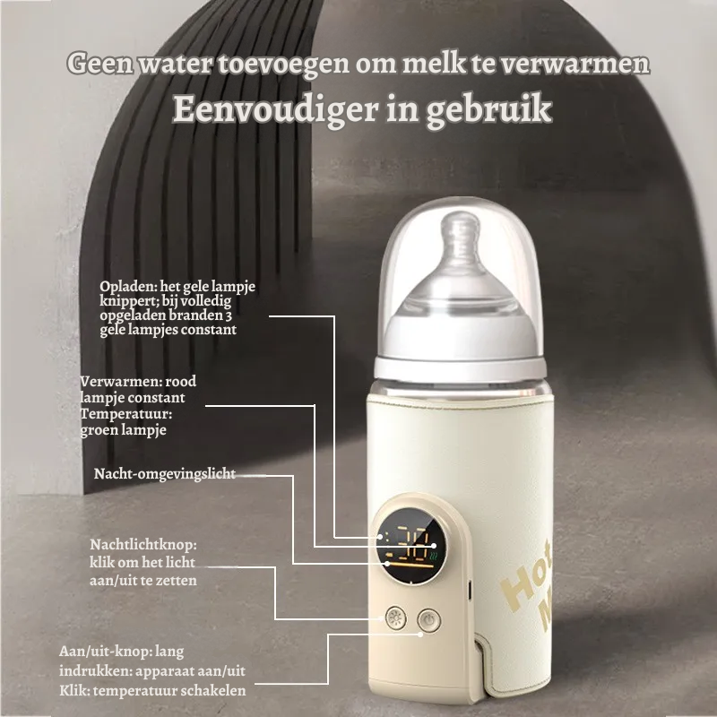 SmartBottle – Draadloze Oplaadbare Flessenwarmer – Altijd Perfecte Temperatuur