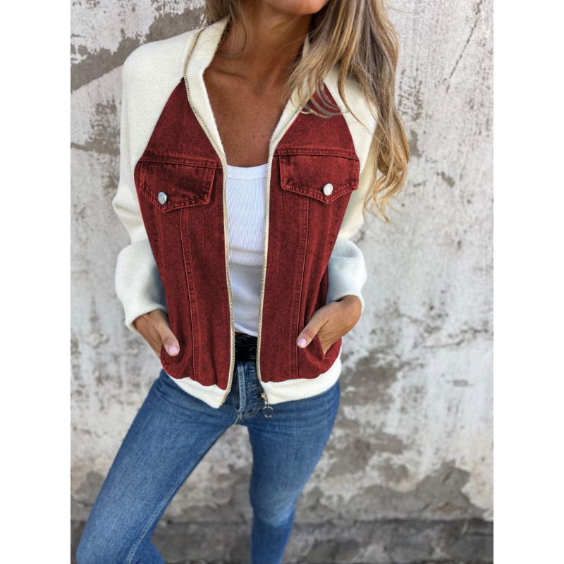 Sienna V-Neck Dames Jacket – Lichtgewicht Herfstjas met Moderne Pasvorm