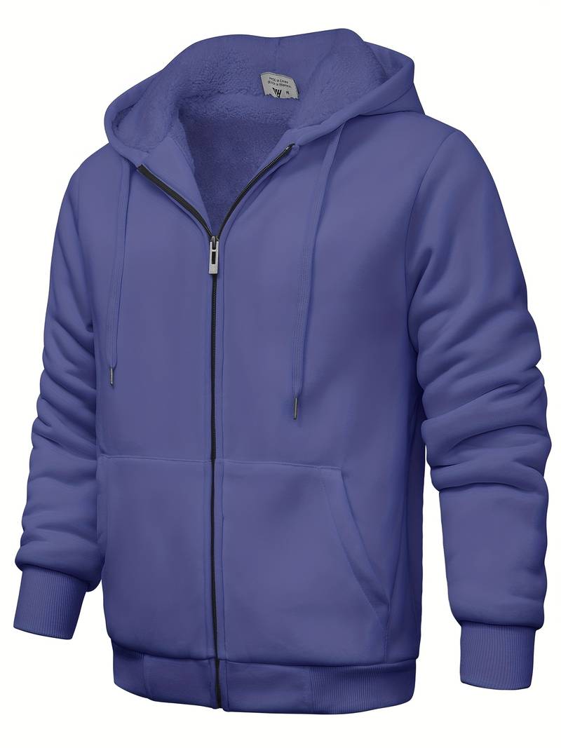 Sweat À Capuche Uni Avec Fermeture Zippée Pour Homme | Idéal Pour Un Usage Quotidien