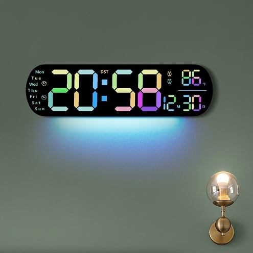 TimeLite™ - Verbesserte digitale Wanduhr mit großem Display