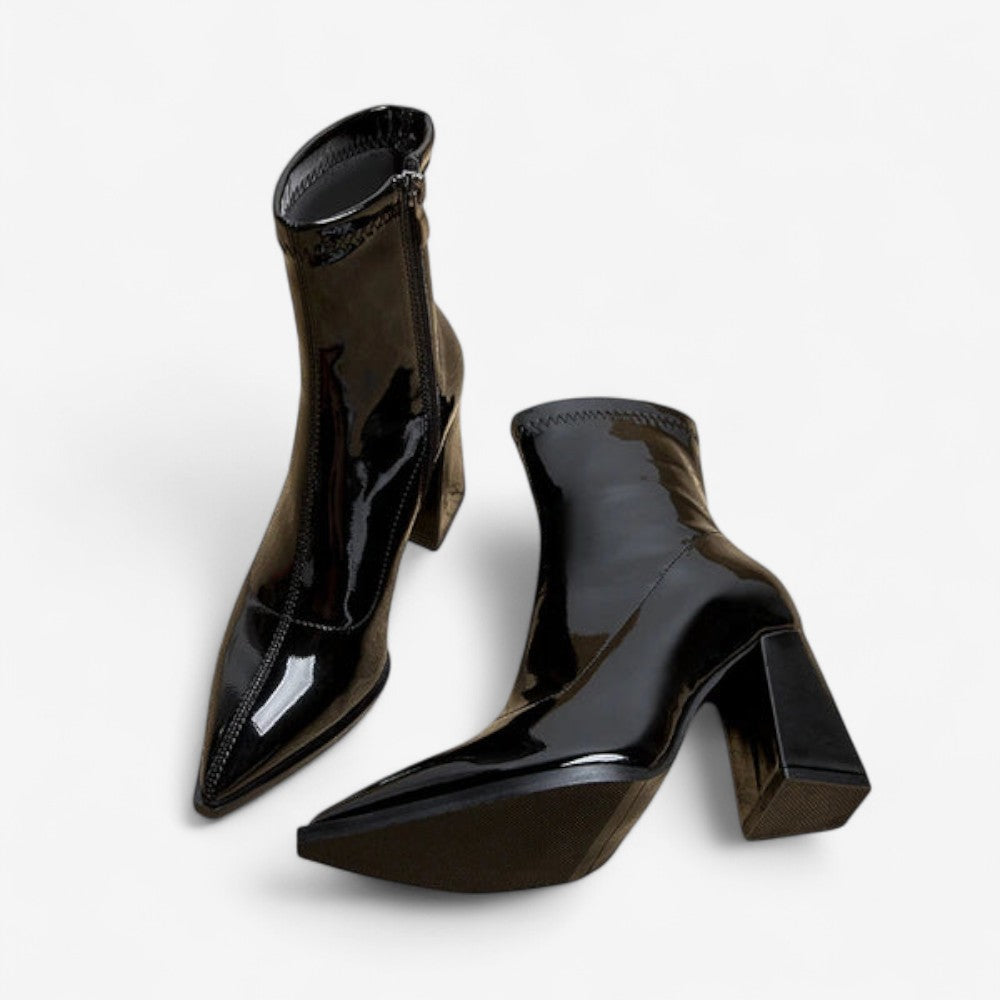 Anna – Bottines à talon épais avec fermeture éclair latérale