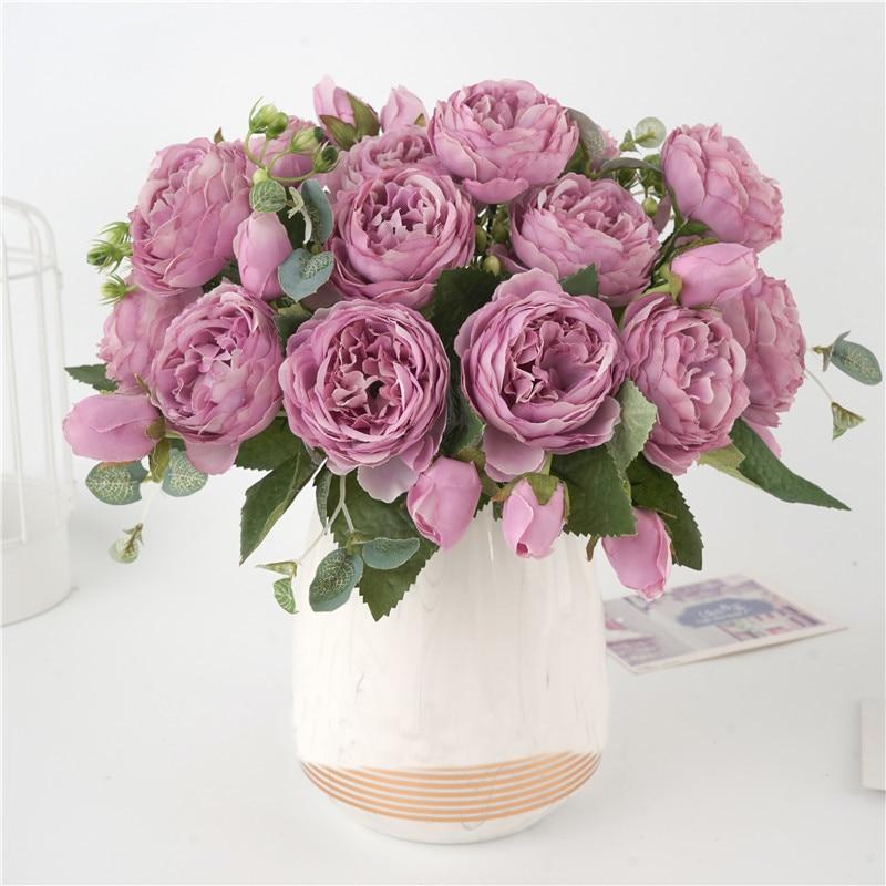 Colourful Peonies Artificial Flowers Decor
