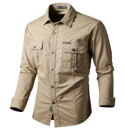 Chemise Cargo à Manches Longues Premium pour Homme – Vêtement de Travail Décontracté à Coupe Ample