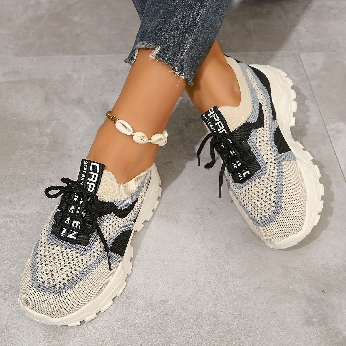 Amanda Women's Stylish Mesh Sneakers with Adjustable Comfort